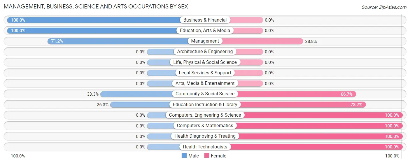 Management, Business, Science and Arts Occupations by Sex in Zip Code 41093
