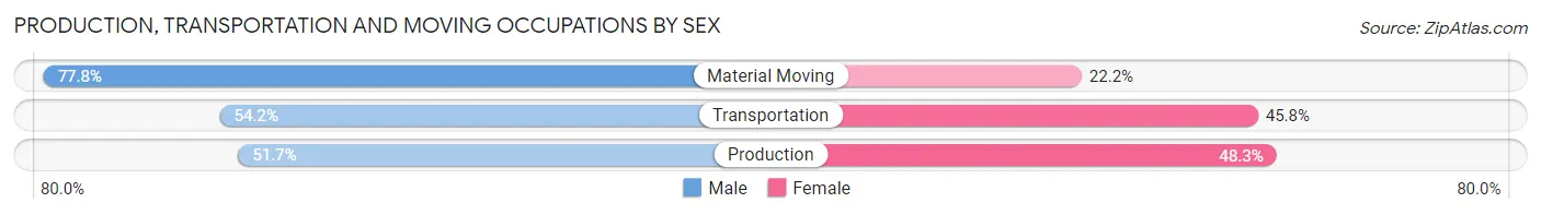 Production, Transportation and Moving Occupations by Sex in Zip Code 41093