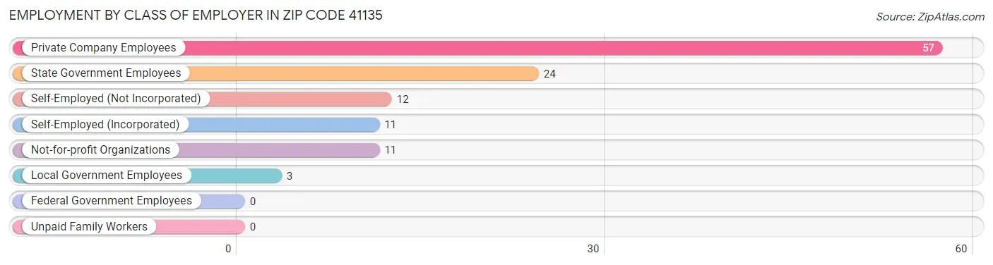 Employment by Class of Employer in Zip Code 41135