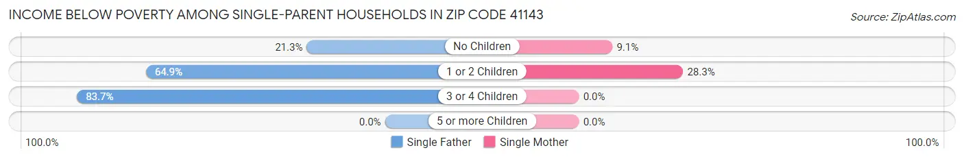 Income Below Poverty Among Single-Parent Households in Zip Code 41143