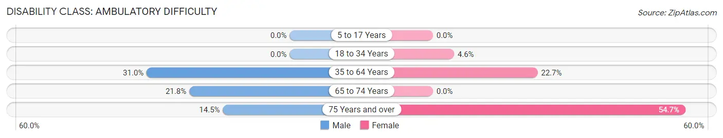 Disability in Zip Code 41168: <span>Ambulatory Difficulty</span>