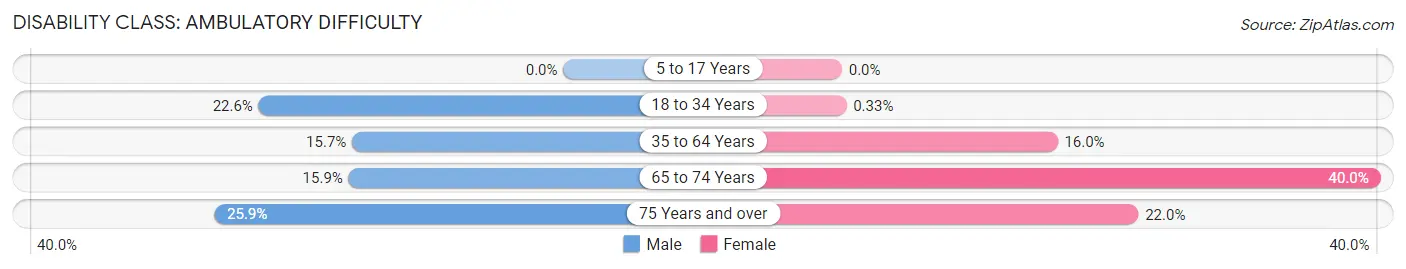 Disability in Zip Code 41171: <span>Ambulatory Difficulty</span>