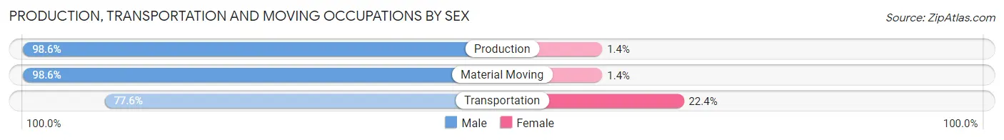 Production, Transportation and Moving Occupations by Sex in Zip Code 41175