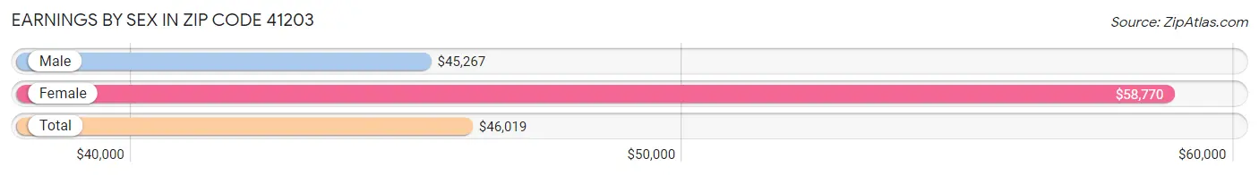 Earnings by Sex in Zip Code 41203