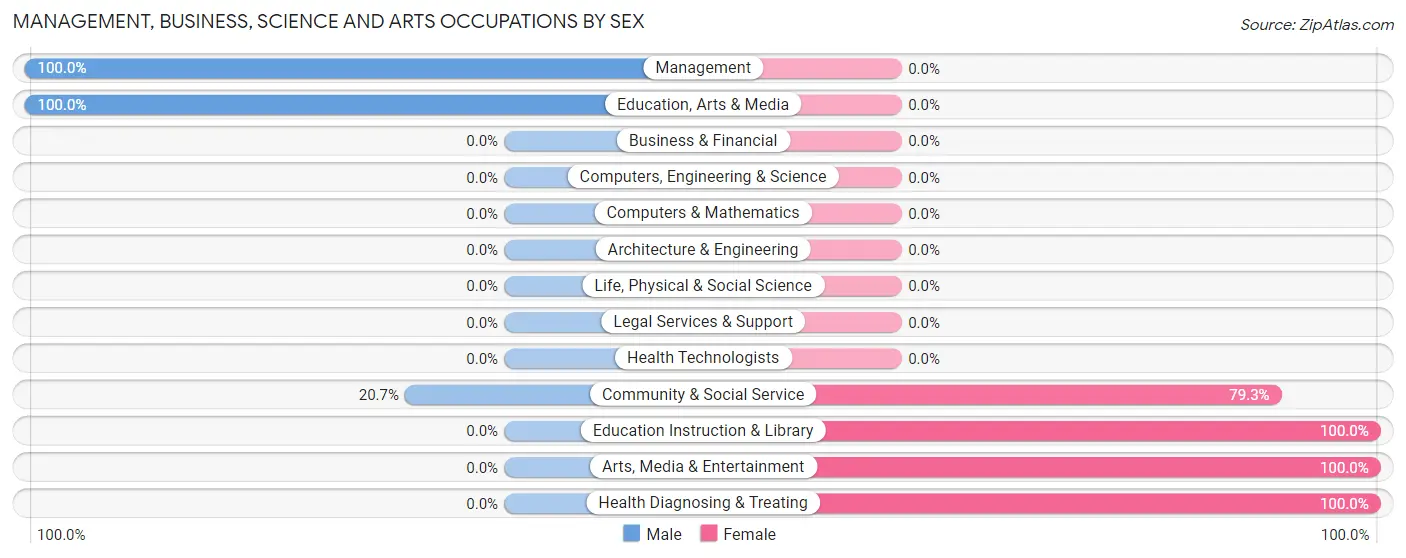 Management, Business, Science and Arts Occupations by Sex in Zip Code 41216