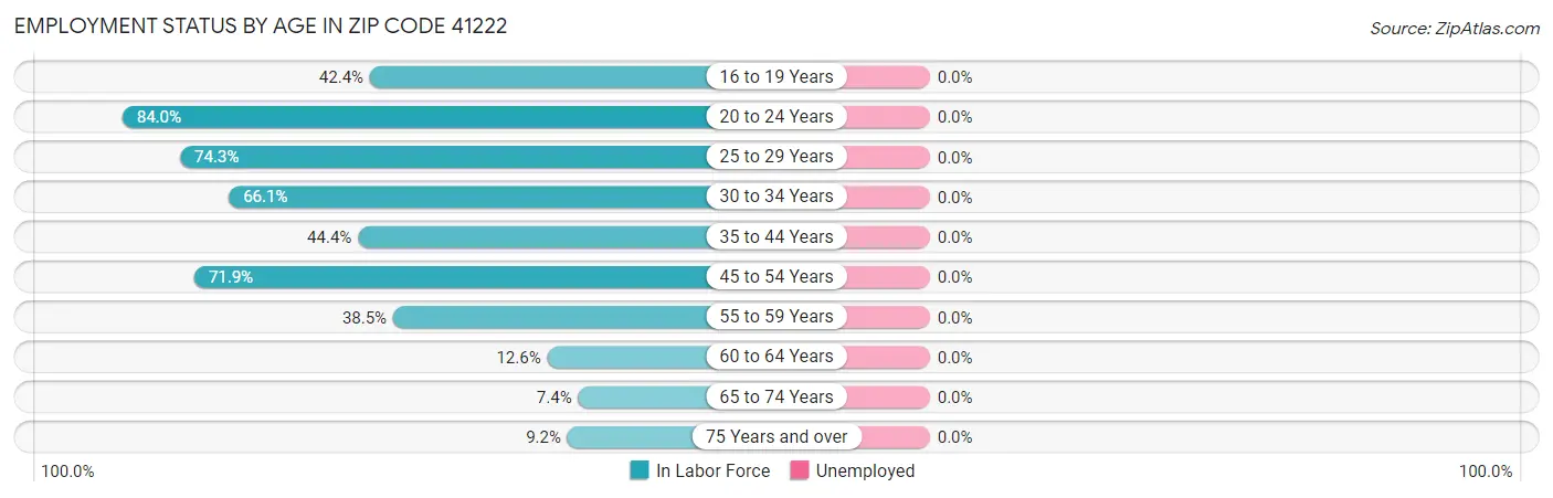 Employment Status by Age in Zip Code 41222