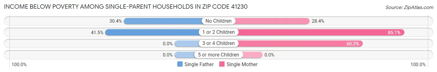 Income Below Poverty Among Single-Parent Households in Zip Code 41230