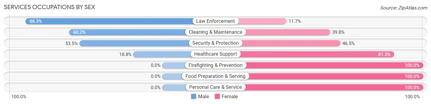 Services Occupations by Sex in Zip Code 41230