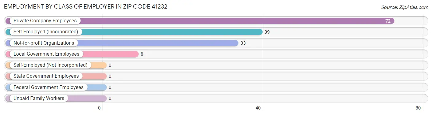 Employment by Class of Employer in Zip Code 41232