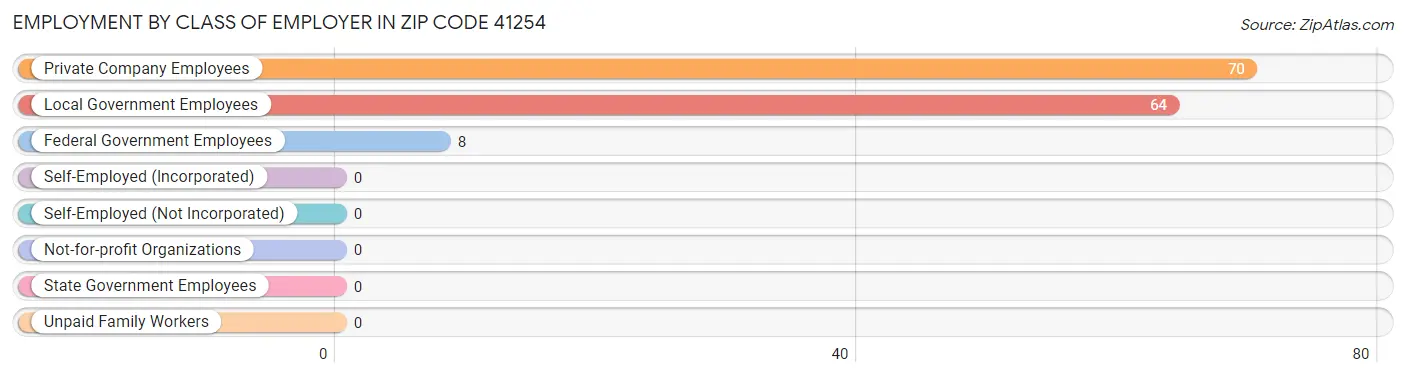 Employment by Class of Employer in Zip Code 41254