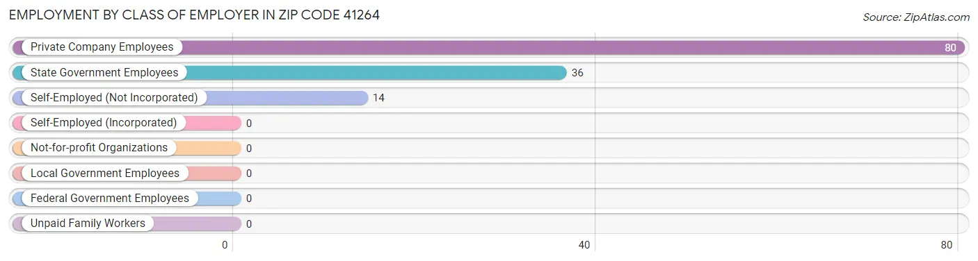 Employment by Class of Employer in Zip Code 41264