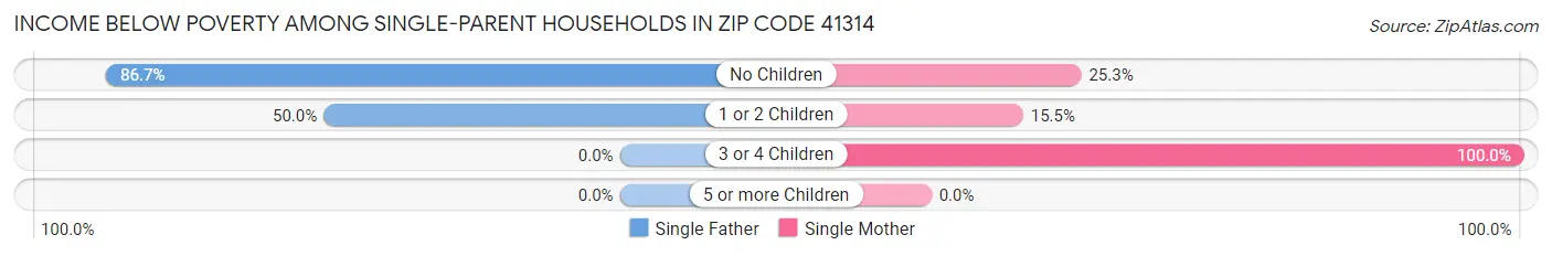 Income Below Poverty Among Single-Parent Households in Zip Code 41314