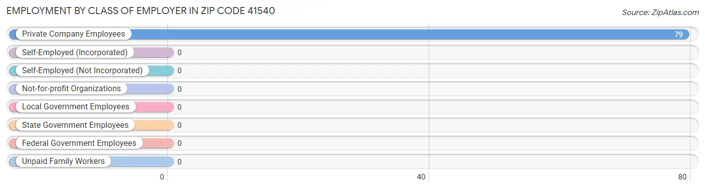 Employment by Class of Employer in Zip Code 41540