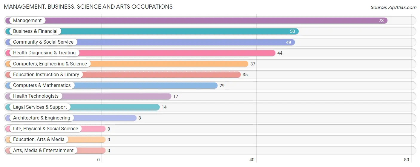 Management, Business, Science and Arts Occupations in Zip Code 41557