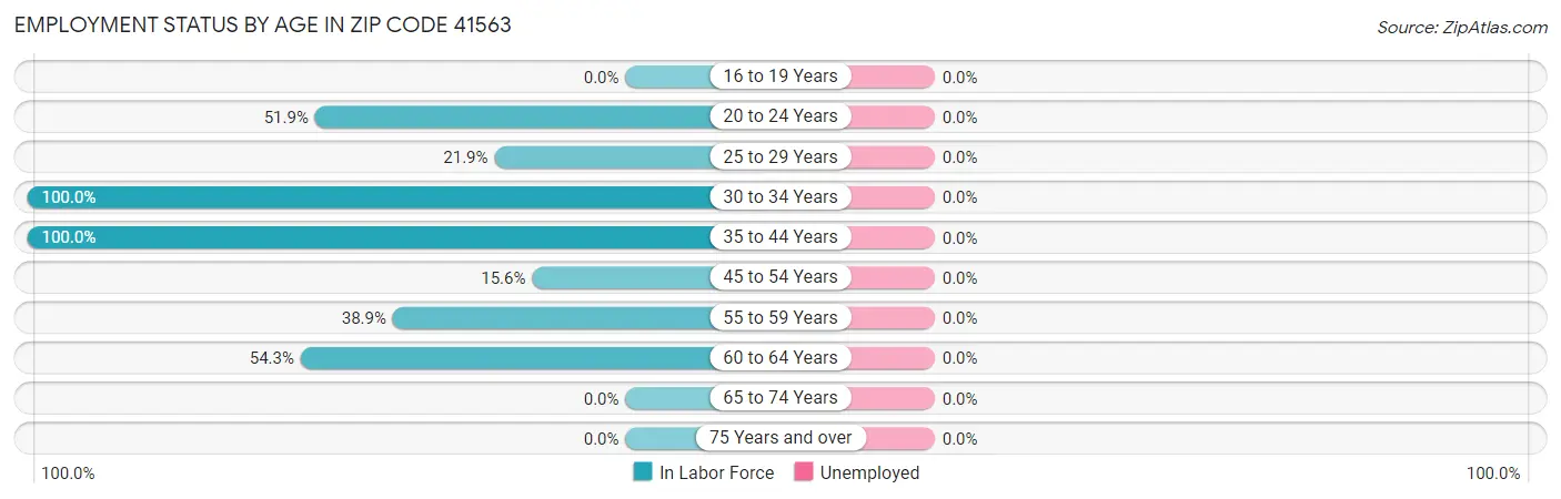 Employment Status by Age in Zip Code 41563