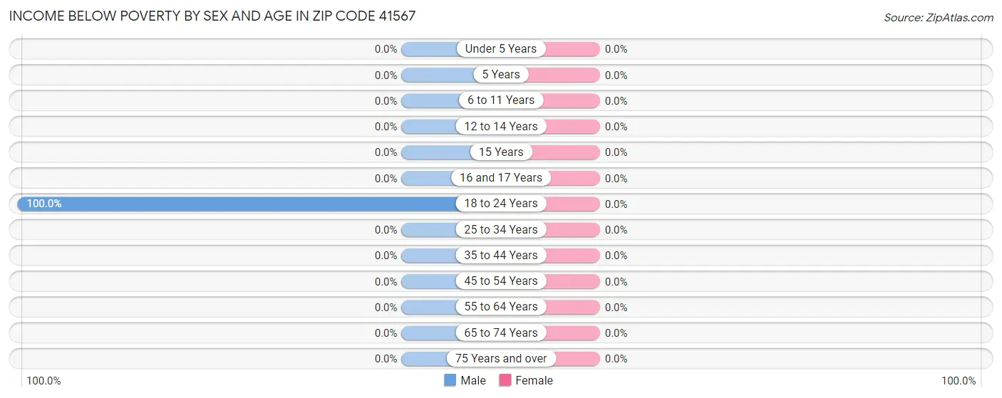 Income Below Poverty by Sex and Age in Zip Code 41567