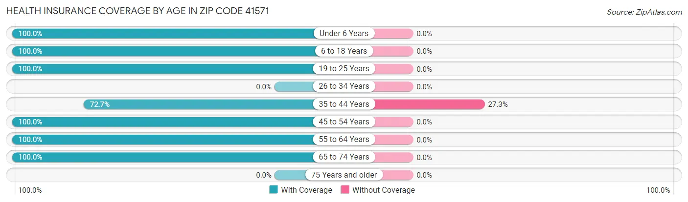 Health Insurance Coverage by Age in Zip Code 41571