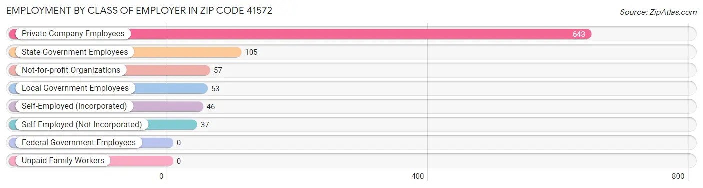 Employment by Class of Employer in Zip Code 41572