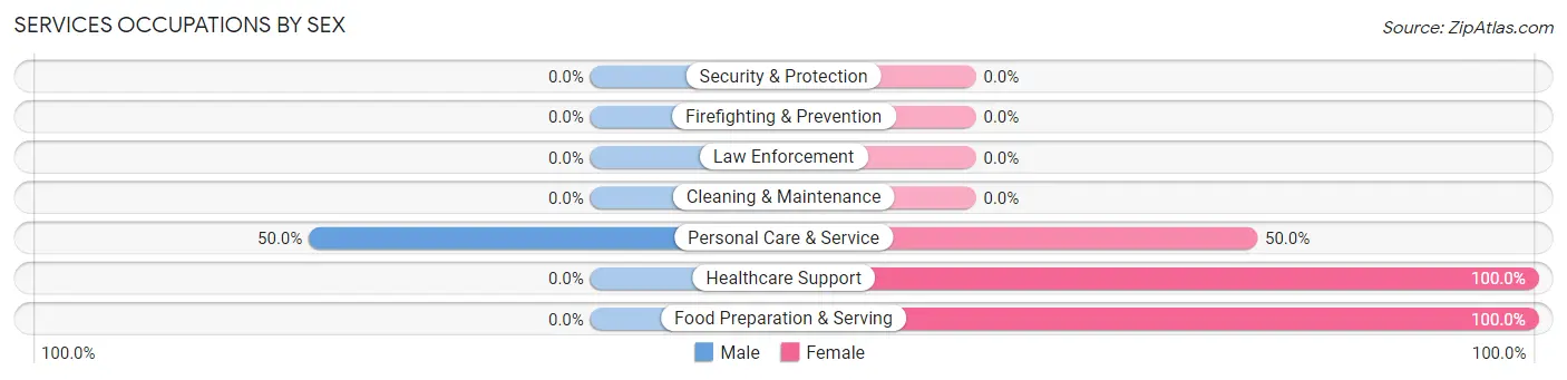 Services Occupations by Sex in Zip Code 41601