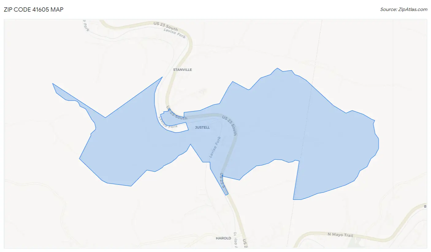 Zip Code 41605 Map