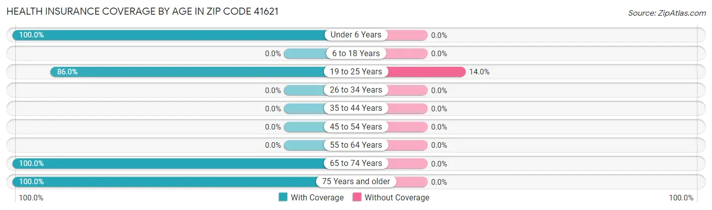 Health Insurance Coverage by Age in Zip Code 41621