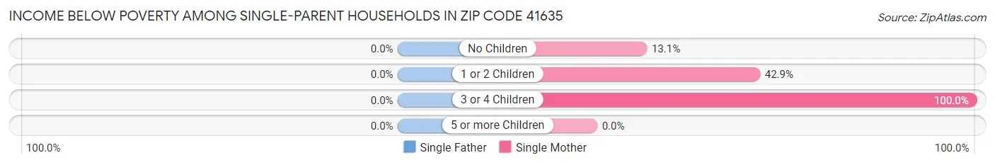 Income Below Poverty Among Single-Parent Households in Zip Code 41635