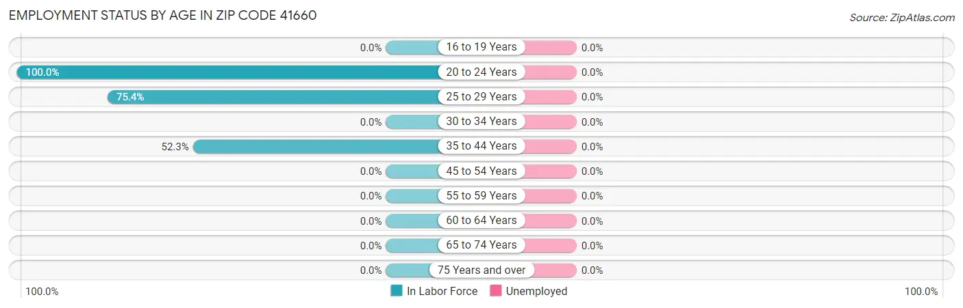Employment Status by Age in Zip Code 41660