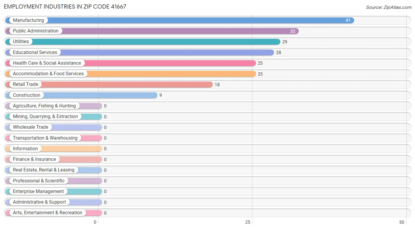 Employment Industries in Zip Code 41667