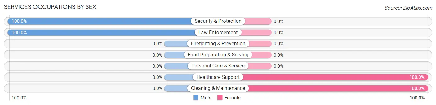 Services Occupations by Sex in Zip Code 41749