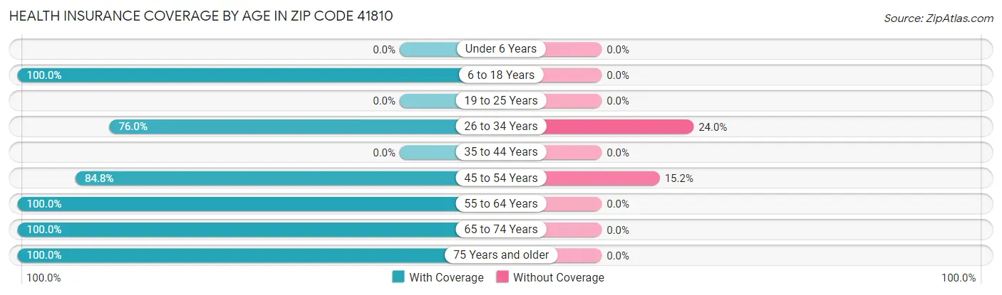 Health Insurance Coverage by Age in Zip Code 41810