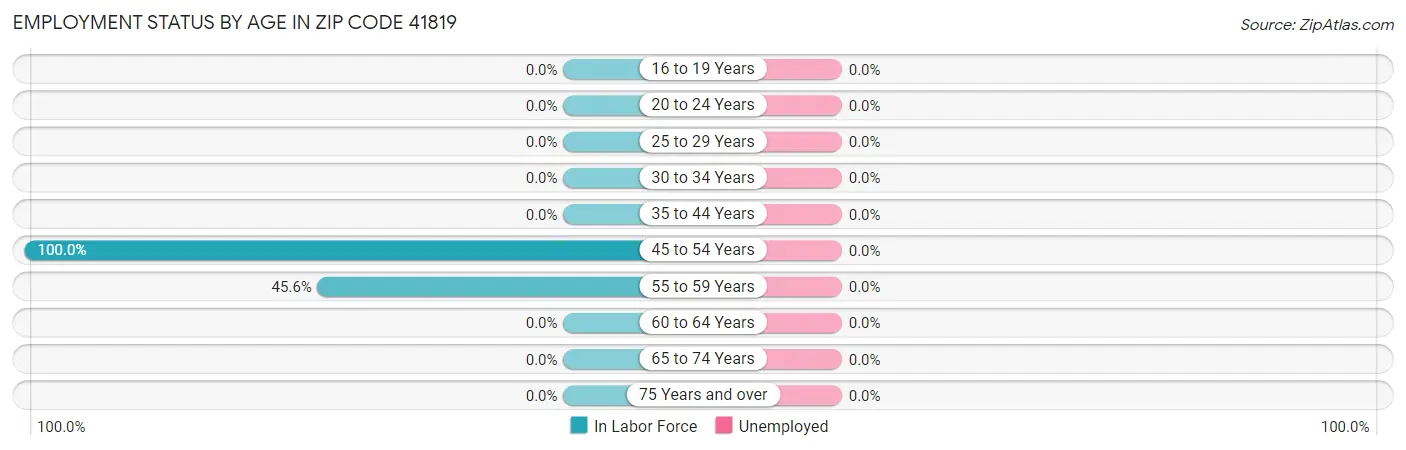 Employment Status by Age in Zip Code 41819