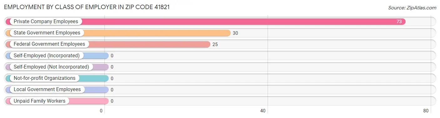 Employment by Class of Employer in Zip Code 41821
