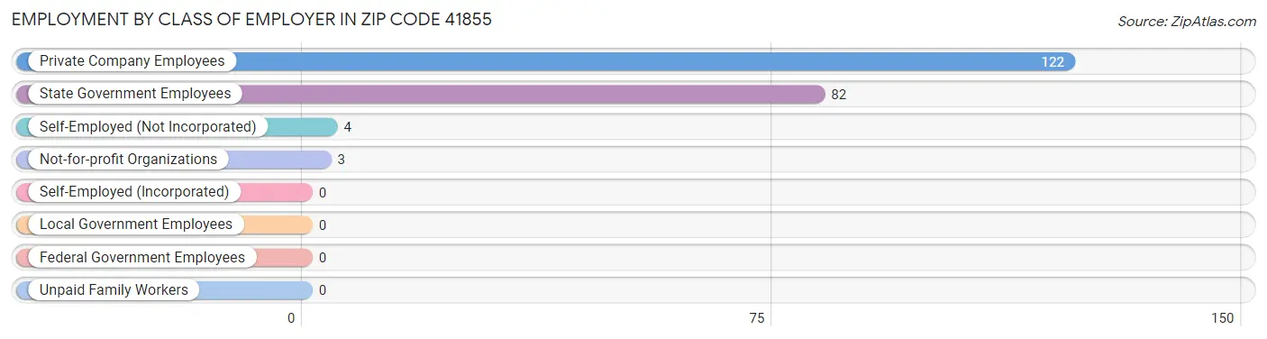 Employment by Class of Employer in Zip Code 41855
