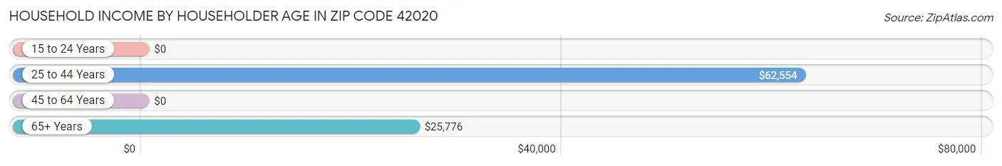 Household Income by Householder Age in Zip Code 42020
