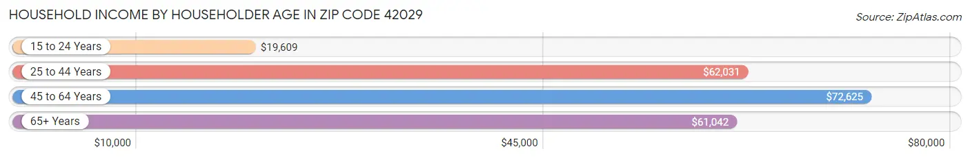 Household Income by Householder Age in Zip Code 42029