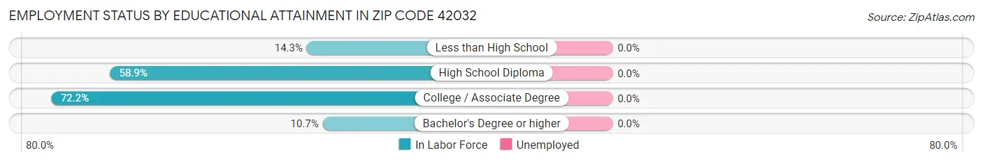 Employment Status by Educational Attainment in Zip Code 42032
