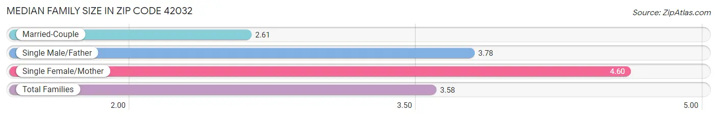 Median Family Size in Zip Code 42032