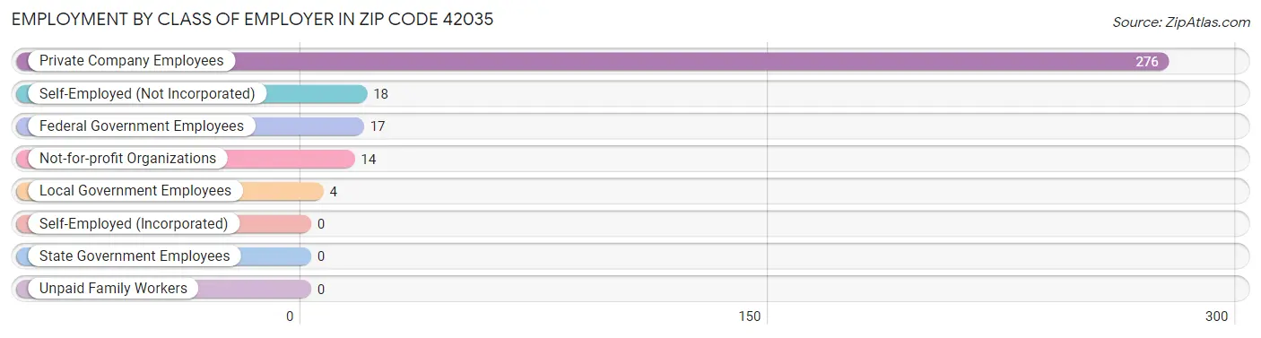 Employment by Class of Employer in Zip Code 42035