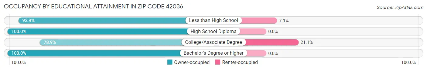 Occupancy by Educational Attainment in Zip Code 42036