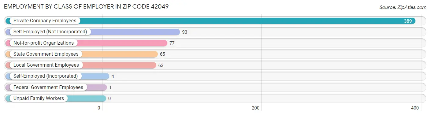 Employment by Class of Employer in Zip Code 42049