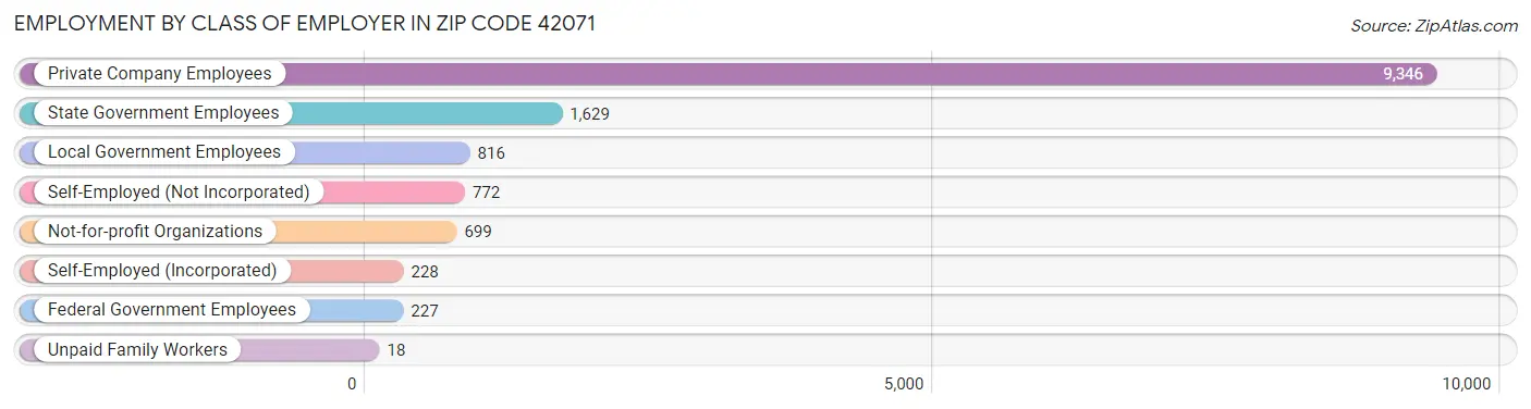 Employment by Class of Employer in Zip Code 42071