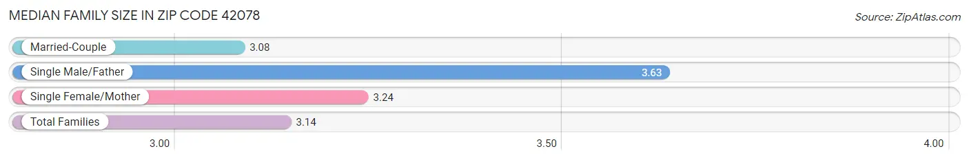 Median Family Size in Zip Code 42078