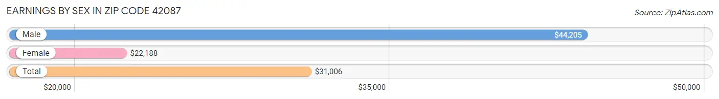 Earnings by Sex in Zip Code 42087