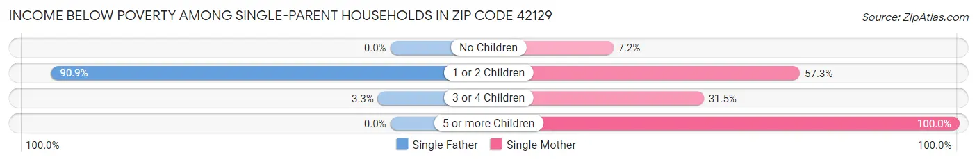 Income Below Poverty Among Single-Parent Households in Zip Code 42129