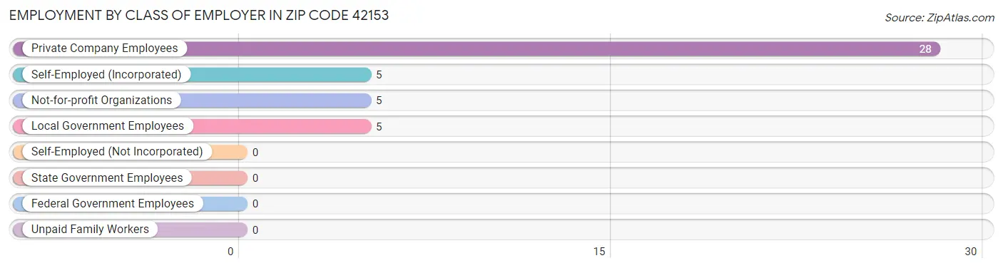 Employment by Class of Employer in Zip Code 42153