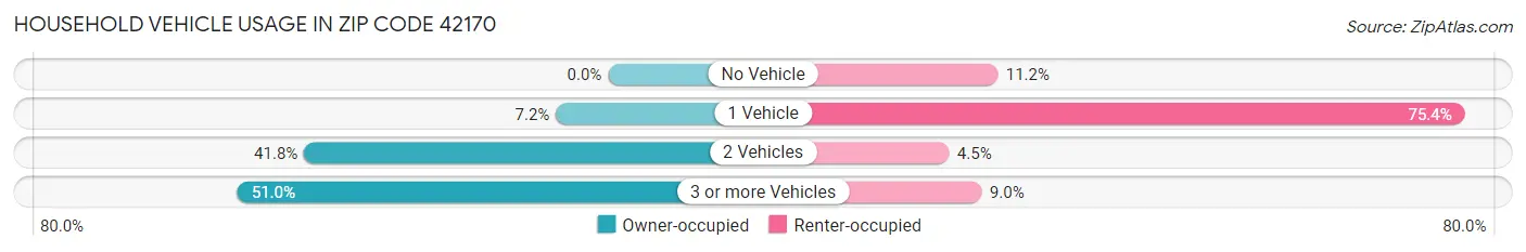 Household Vehicle Usage in Zip Code 42170