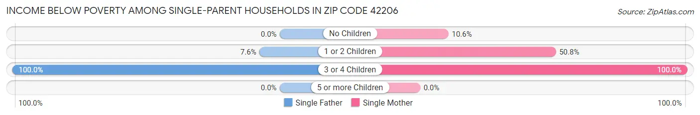 Income Below Poverty Among Single-Parent Households in Zip Code 42206