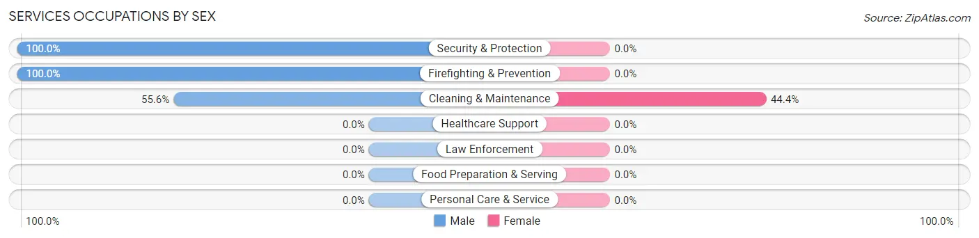 Services Occupations by Sex in Zip Code 42368