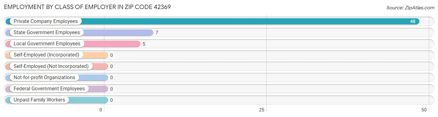 Employment by Class of Employer in Zip Code 42369