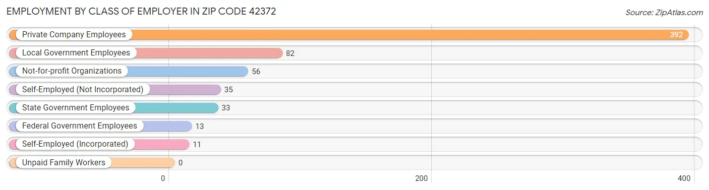 Employment by Class of Employer in Zip Code 42372